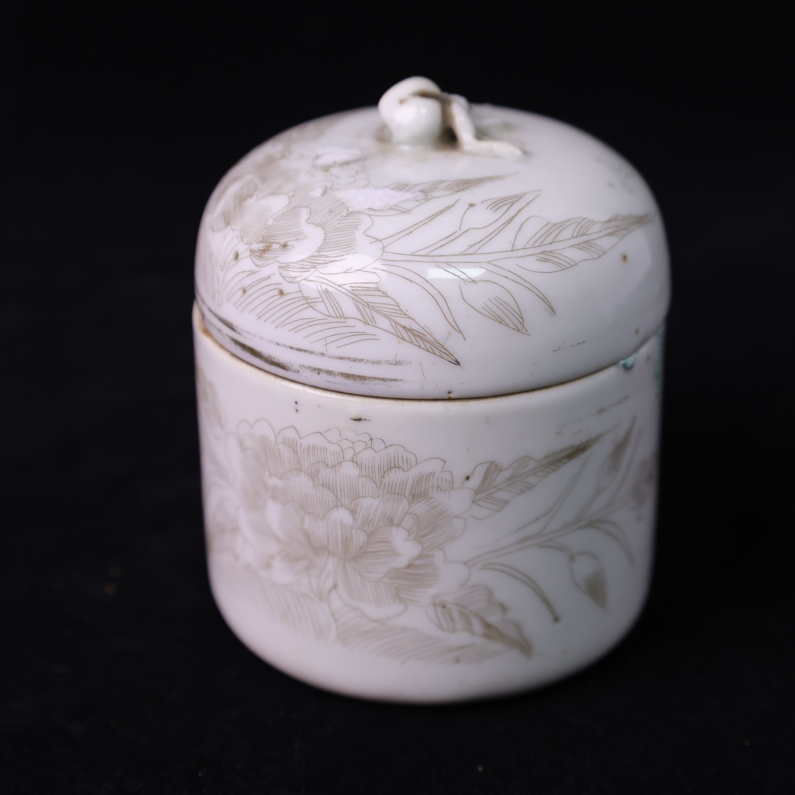 晚晴民国 刻瓷加彩风景图温锅