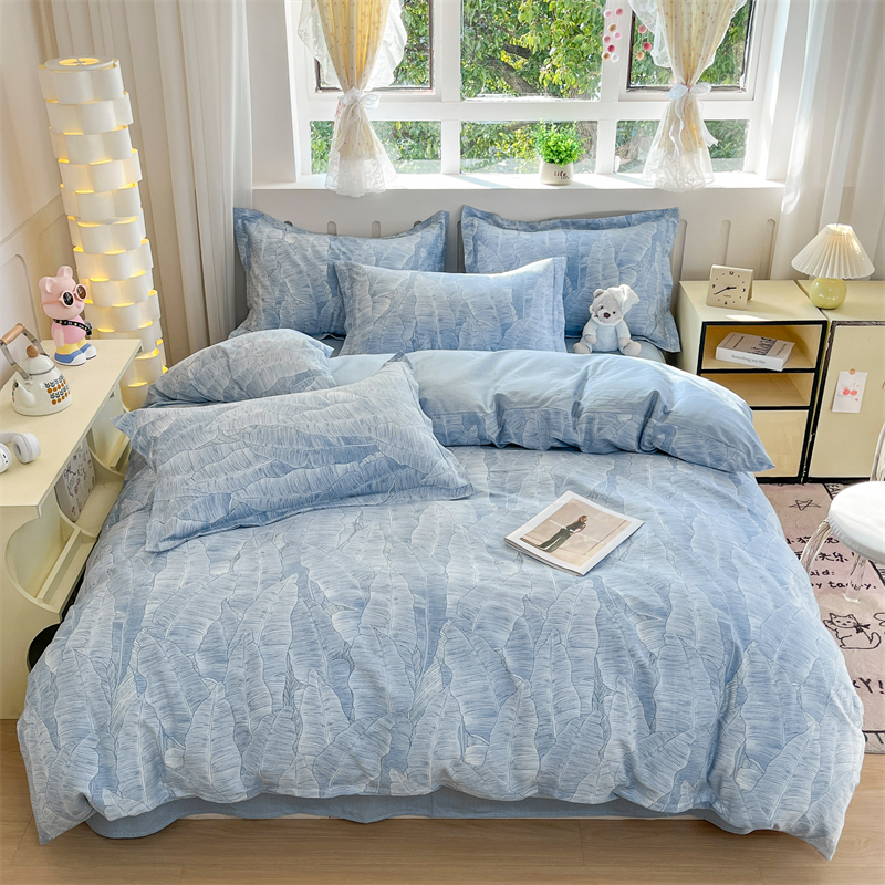 全棉小清新被套四件套床笠四件套