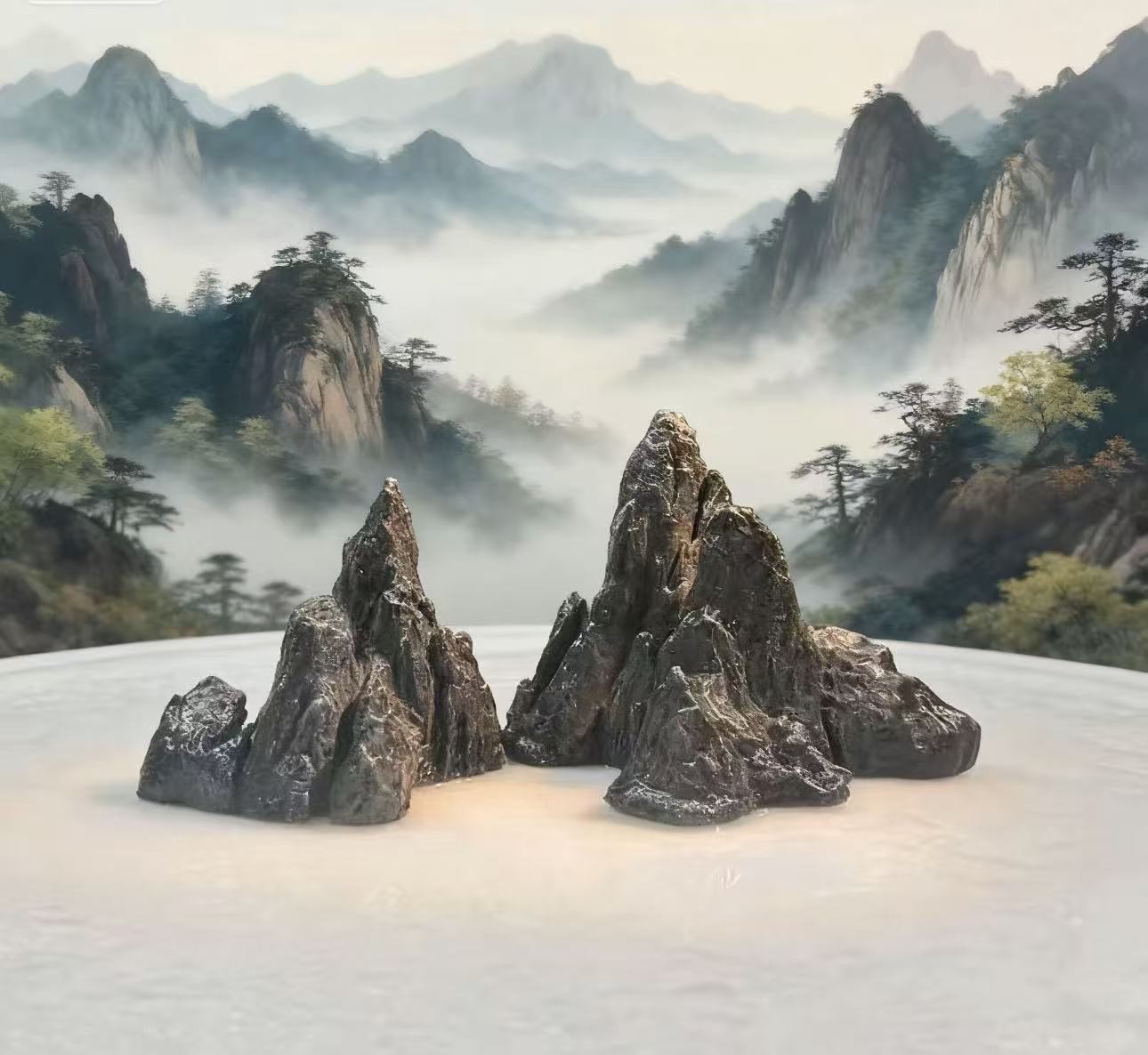 0001裸山峰摆件长17*宽10*高9