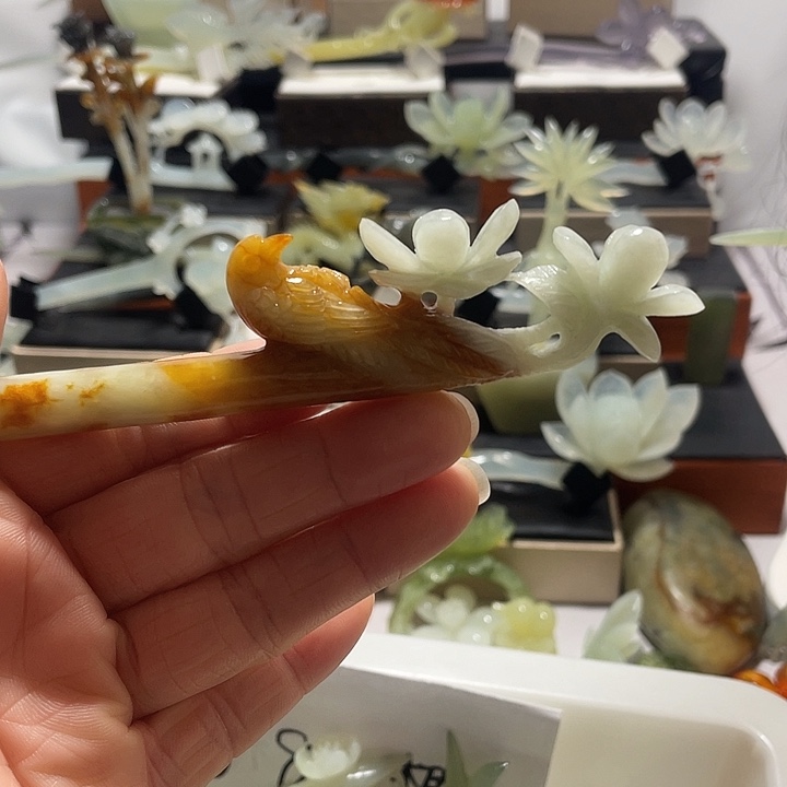 蛇纹石玉合金发饰