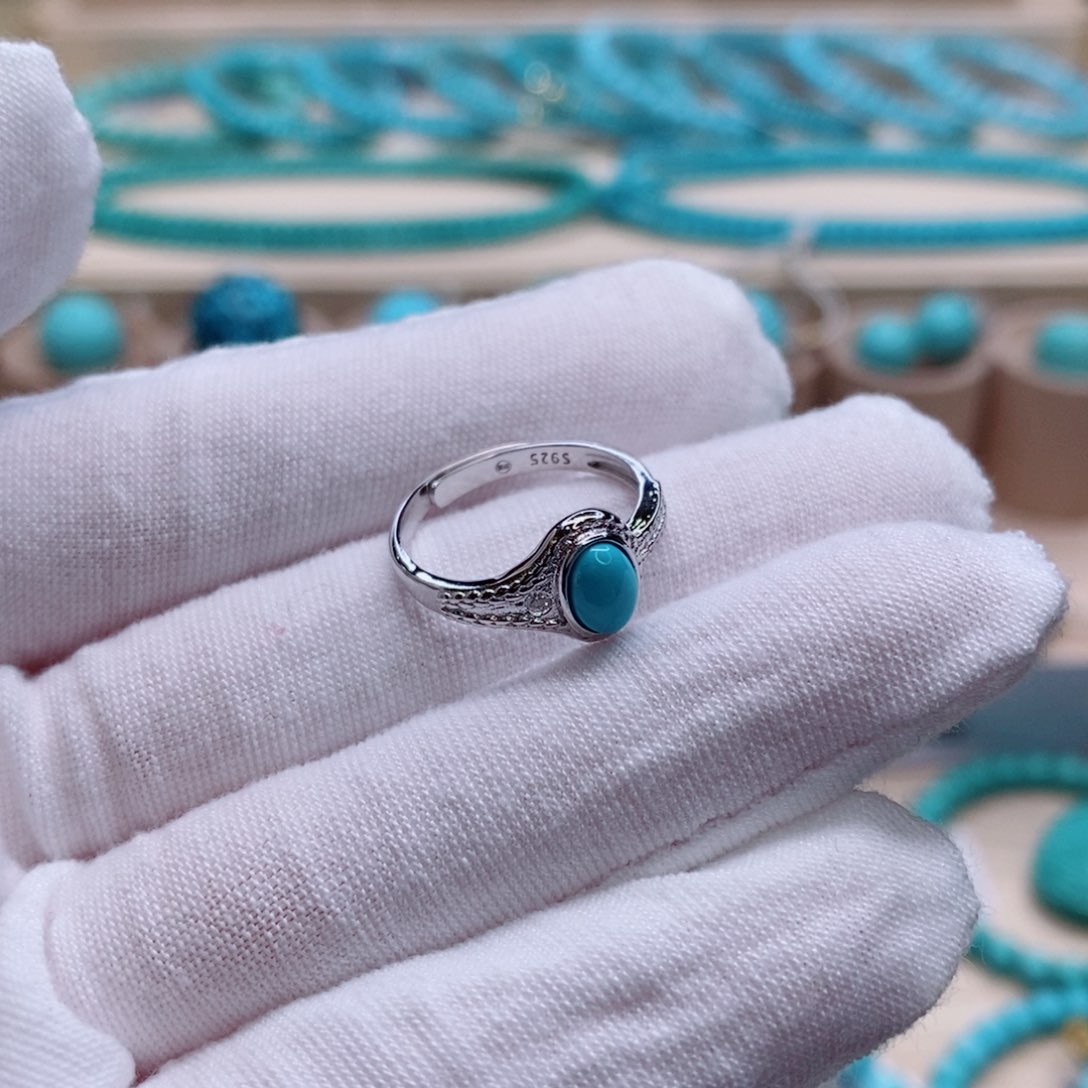 绿松石珠宝奇石银S925镶嵌