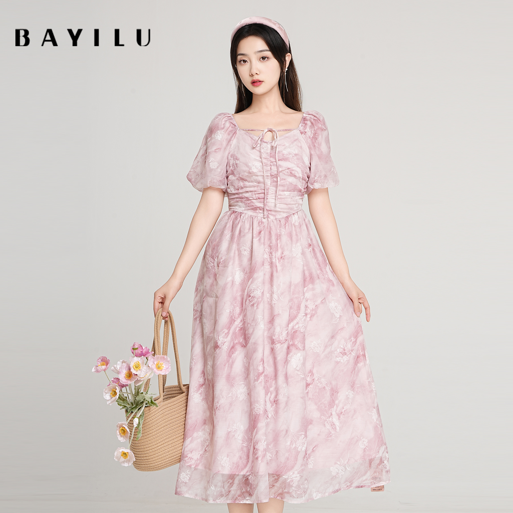 【小铃铛】芭依璐女装夏季新款时尚连衣裙86L7004Z