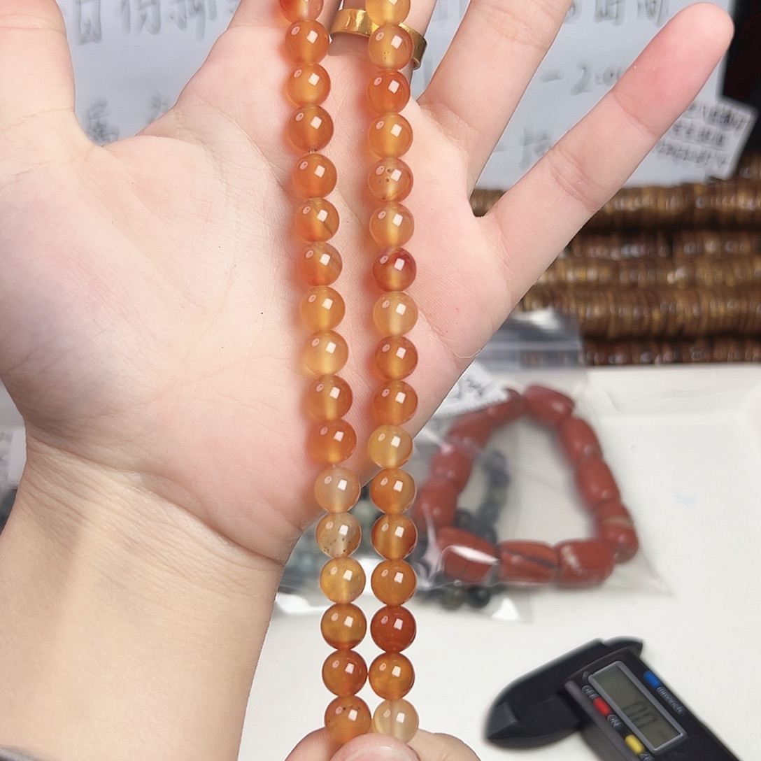 玛瑙/玉髓合金珠宝半成品h606 8.2m 秋日玛瑙一条