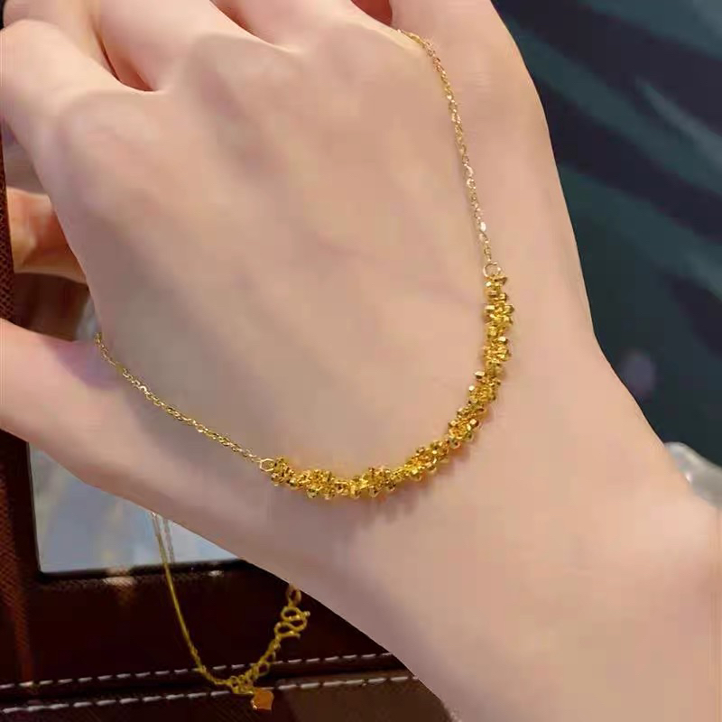铜合金项链 爆闪蕾丝蹦迪珠项链女小众设计轻奢高级感锁 
