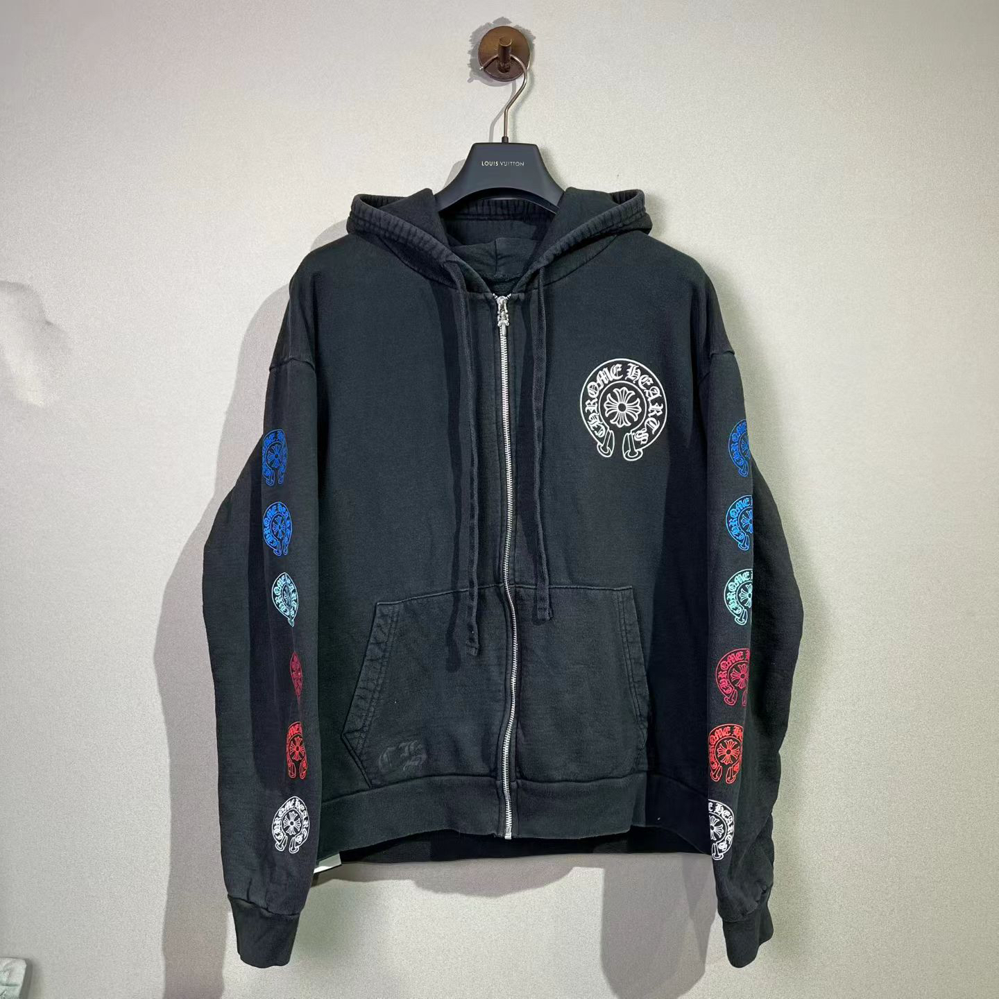 99新 Chrome Hearts/克罗心 L码/时尚/秋冬/六色马蹄印花拉链卫衣