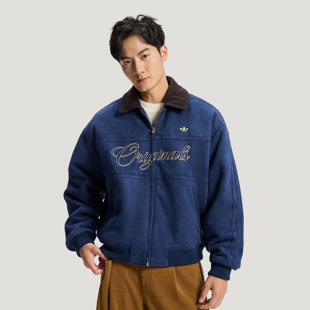 XPAdidas三叶草CRAFTED JACKET新年款保暖字母印花运动棉服KT0675