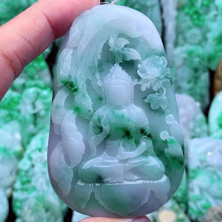 天然A货翡翠凤凰观音