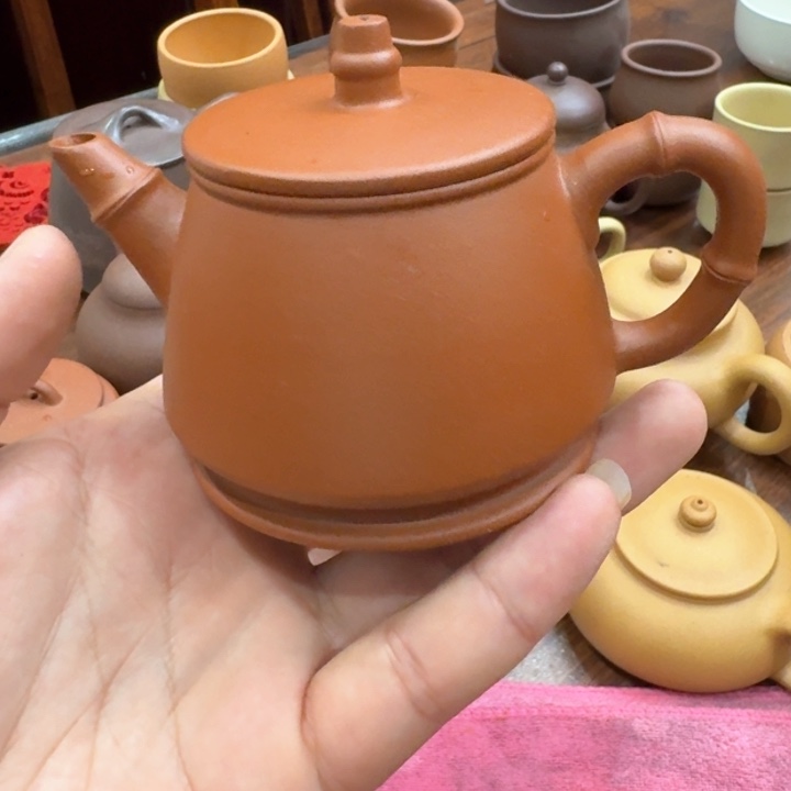 茶壶紫砂朱泥竹节高瓢180cc