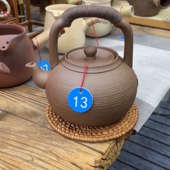 古*章泽雄粗陶提梁壶煮水壶一个