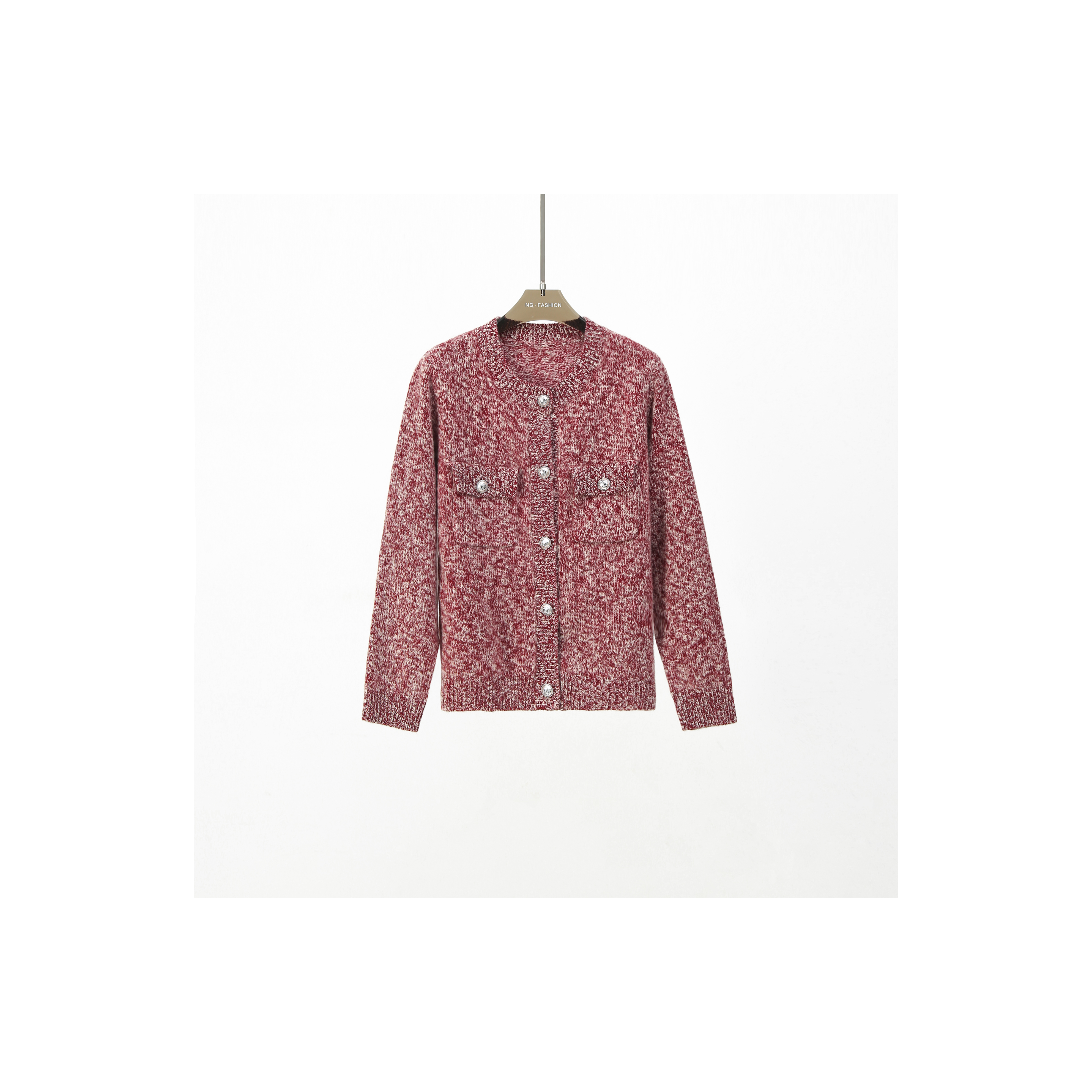 【琪的style】（原仓原链接退回，否无法退款）花纱圆领开衫针织衫9016