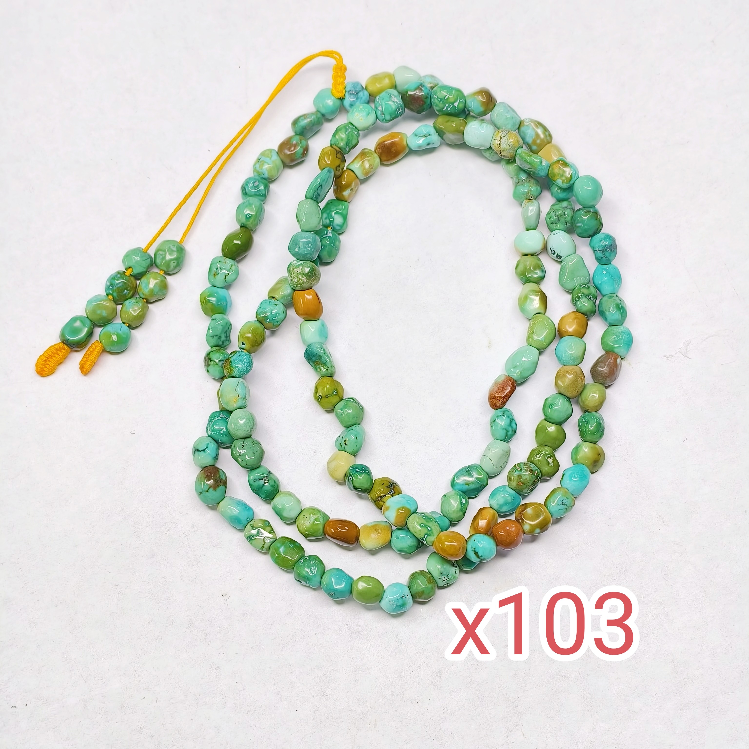 x103天然绿松石多宝糖豆随行多圈项链卡5+原矿无优化