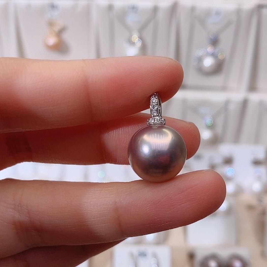 颈饰银S925镶嵌淡水珍珠