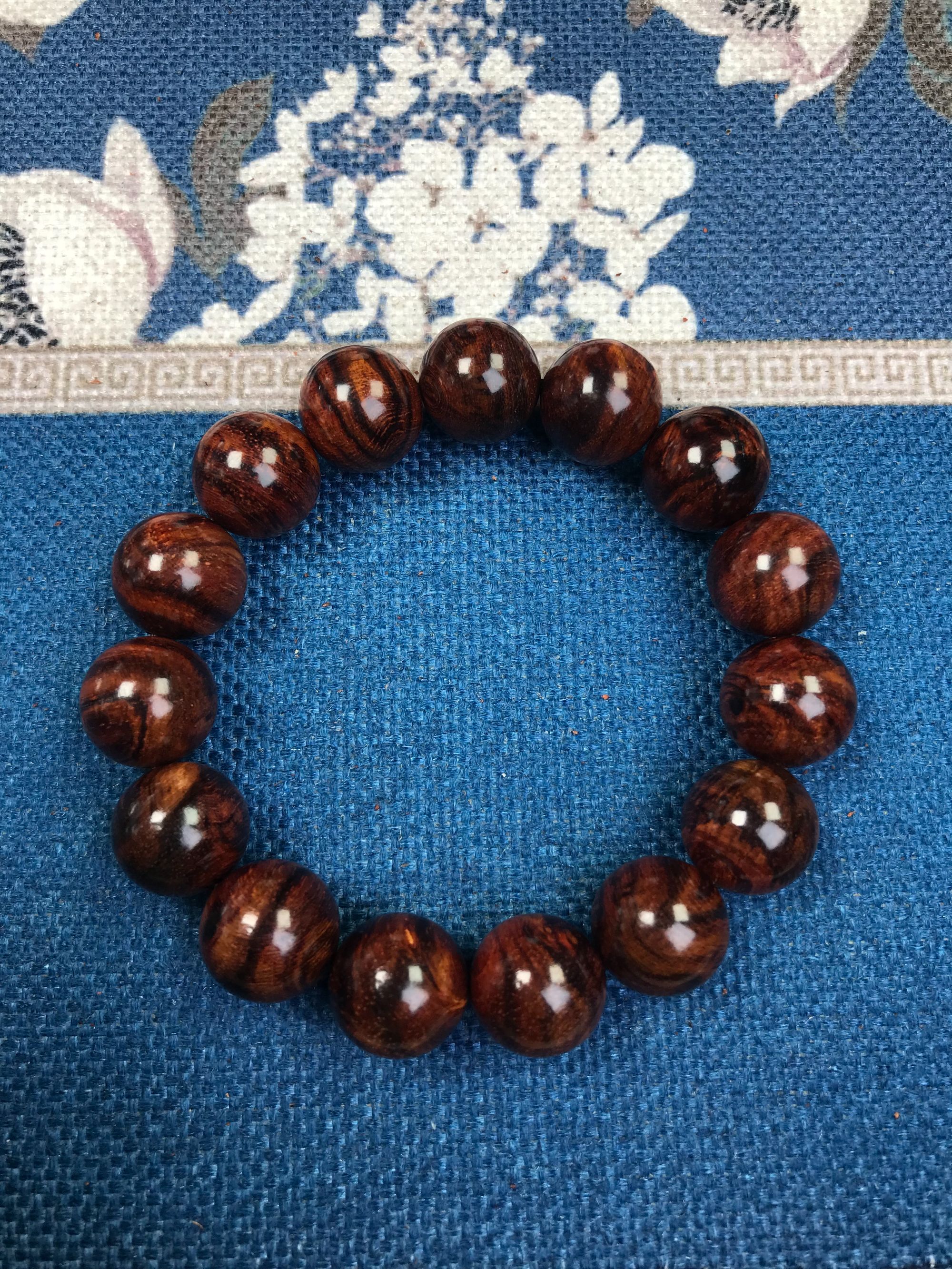 海南黄花梨1.5X15颗文玩手串