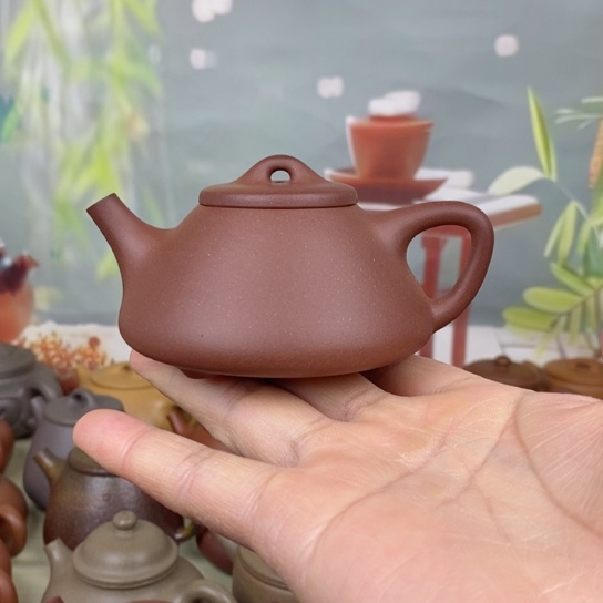 紫砂茶壶风釉羊角山紫泥140cc左右半手工