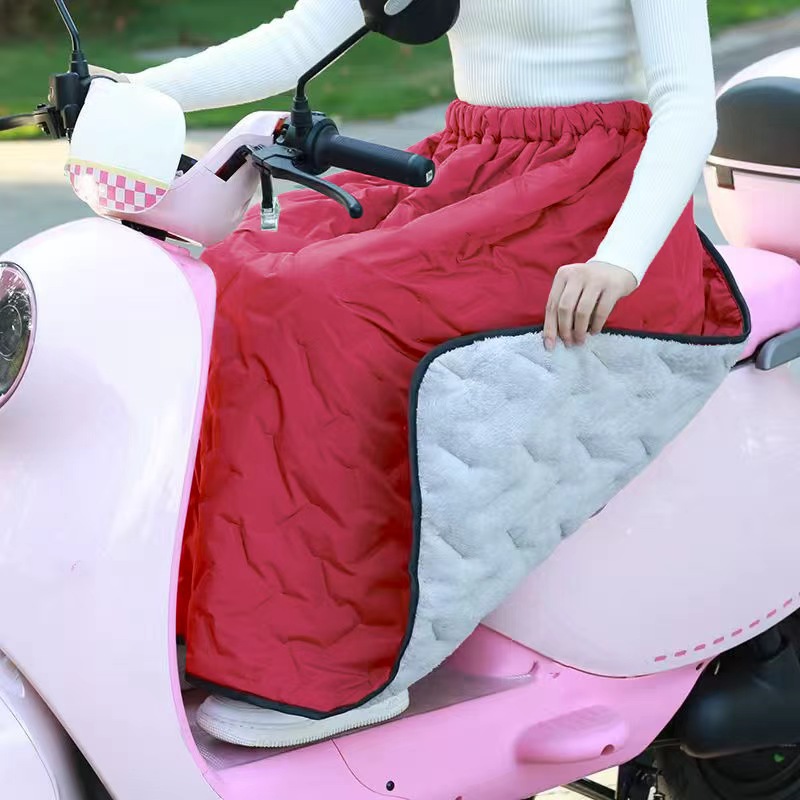 电动车挡风被摩托骑车保暖护膝防水加厚加绒半身裙防风裙男女同款