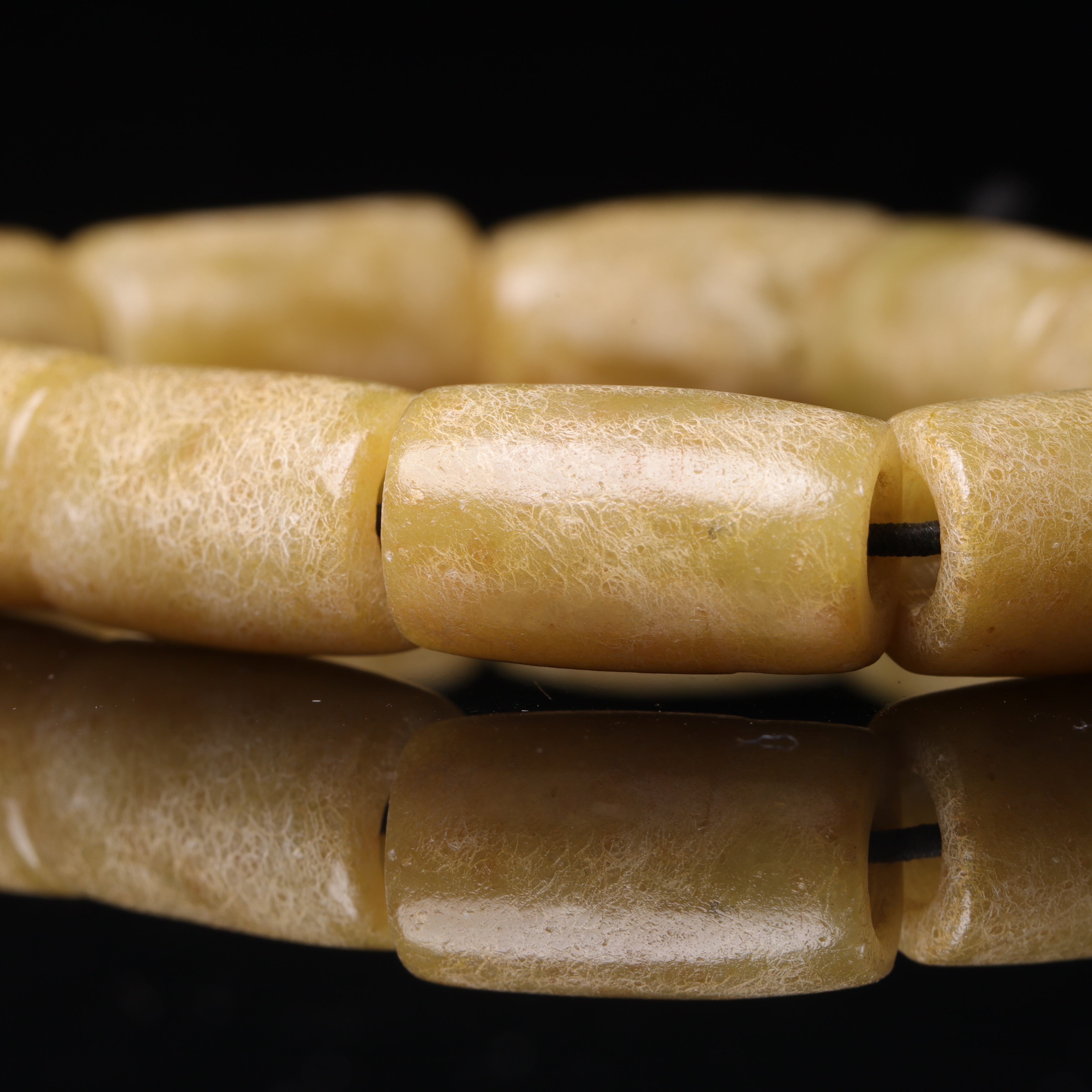 明代河磨玉素手串-NX