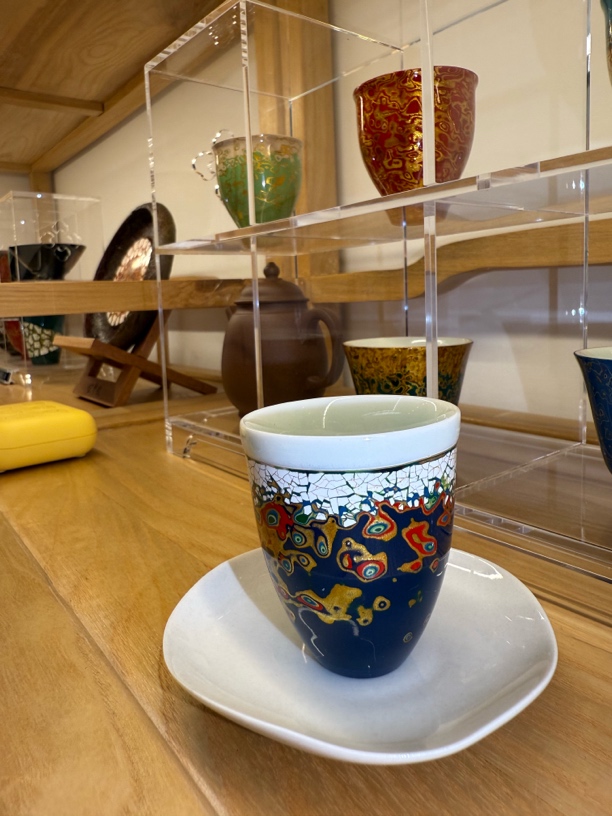 漆许非遗大漆未央白瓷品茗杯大漆犀皮漆器茗杯茶具个人茶杯漆艺