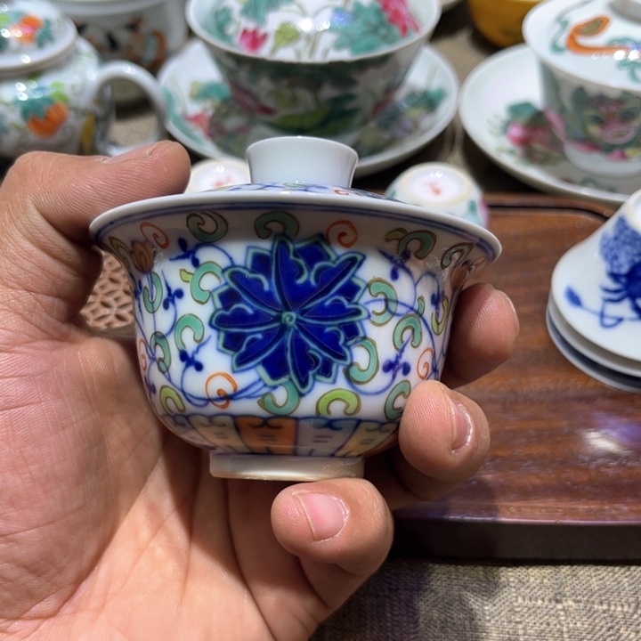 纯手绘精品盖碗杯