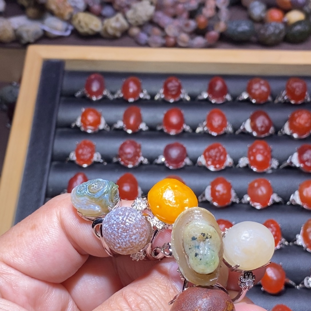 可***！玛瑙/玉髓合金戒指