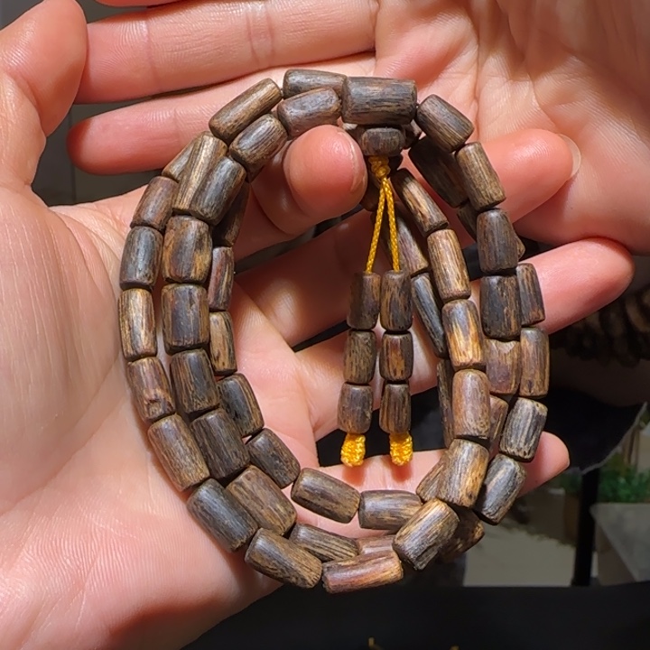 沉香手串海南老白棋沉水链子25.8克