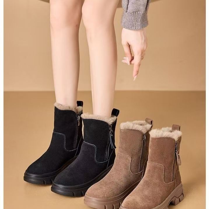 2025保暖时尚雪地靴复古加绒雪地靴棉鞋短靴女靴雪地靴