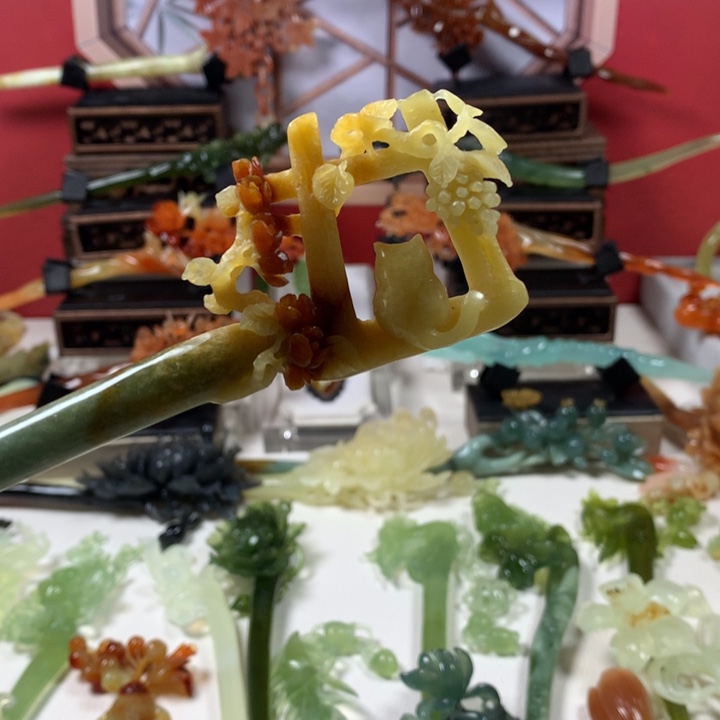 蛇纹石玉未镶嵌发簪