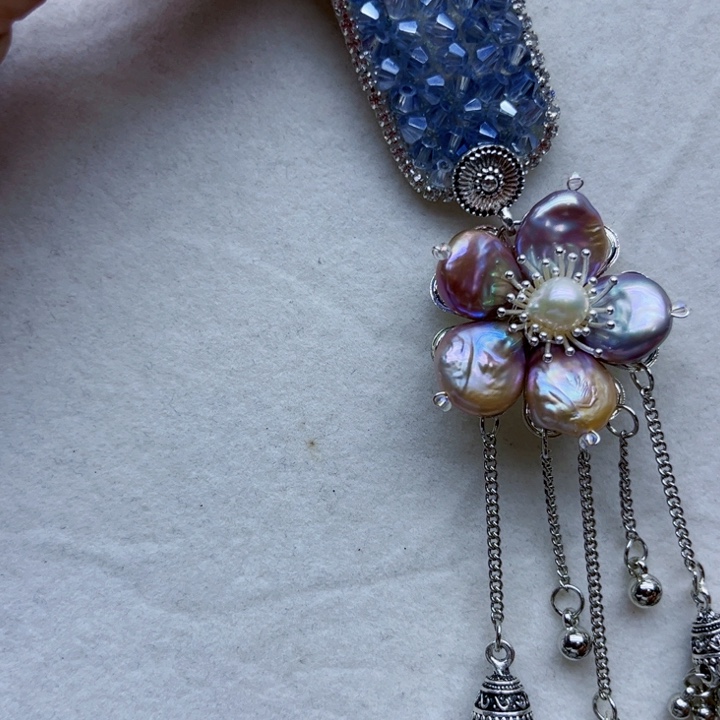 淡水珍珠胸饰银S925镶嵌