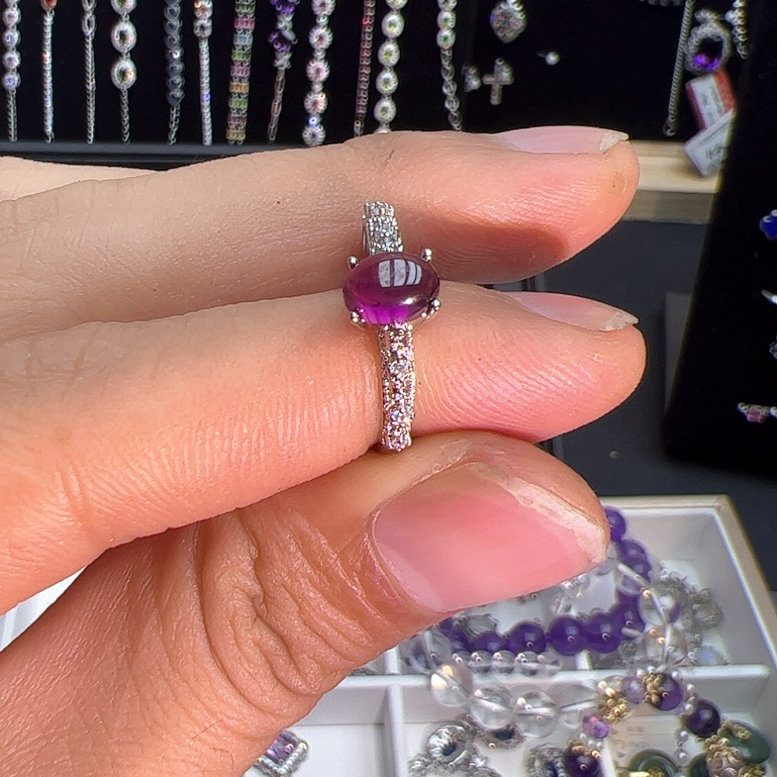 紫晶珠宝半成品银S925镶嵌