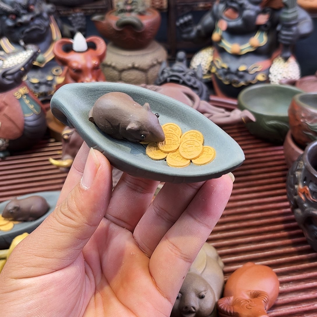 等***来茶杯紫砂高端紫砂雕塑微瑕