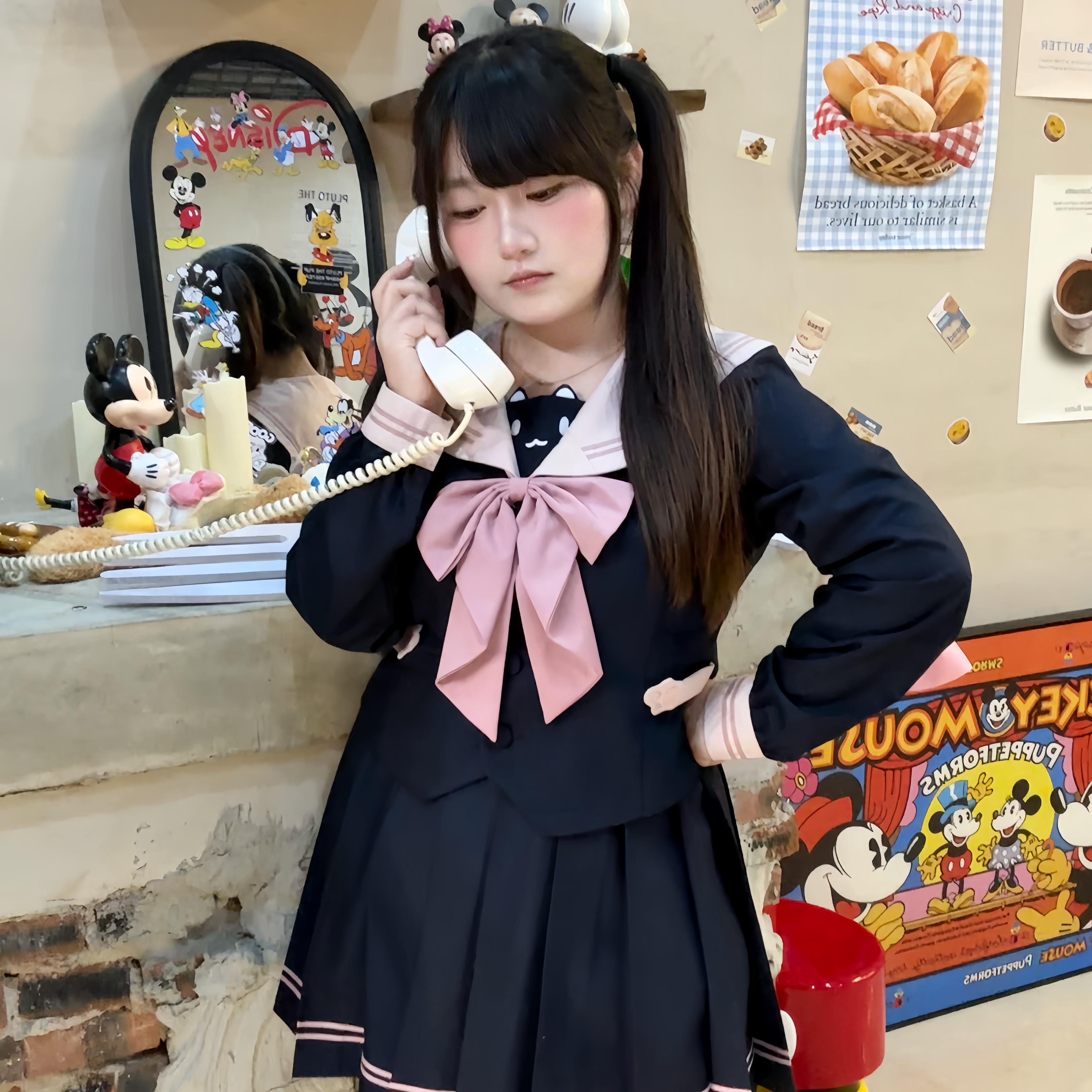 灰灰梨原创正版jk水手服大码学院风长袖校供制服套装秋冬中间服