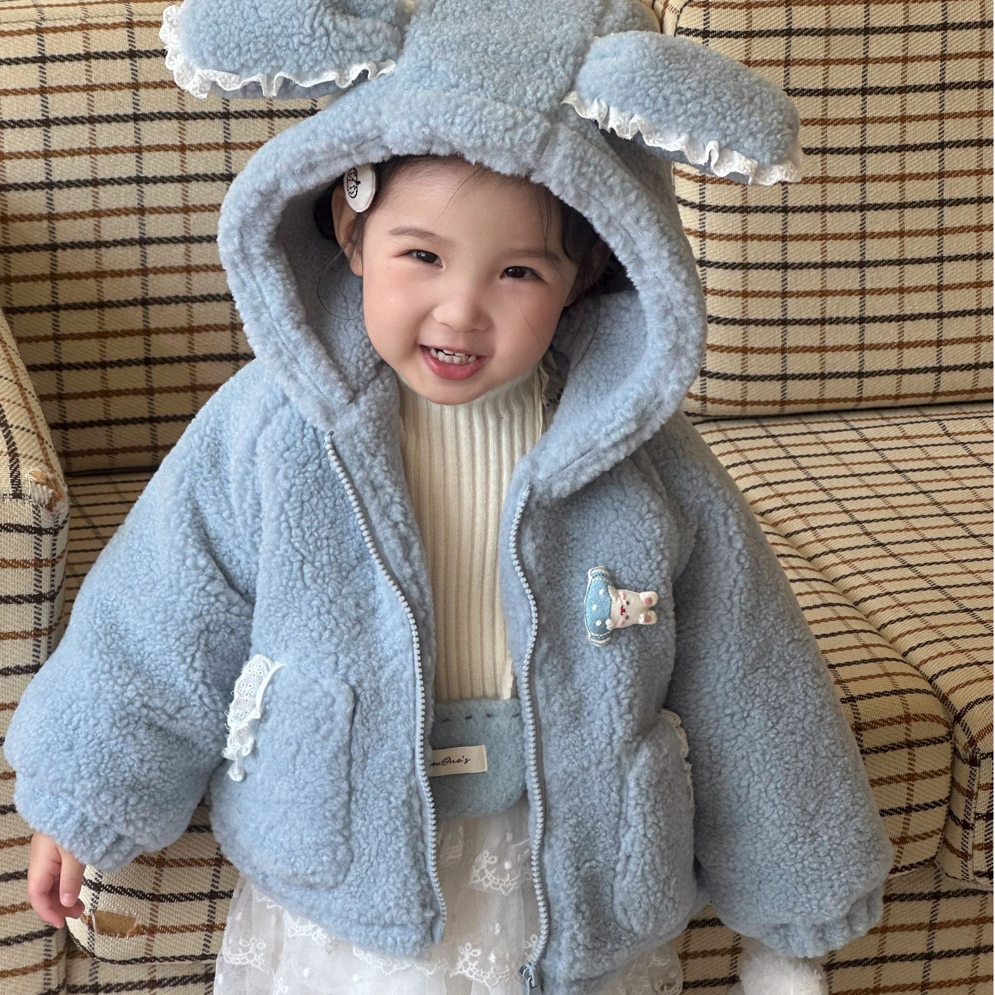 【线下款！超软糕糕毛 珩棉加厚保暖】女童冬款毛毛衣外套1231003