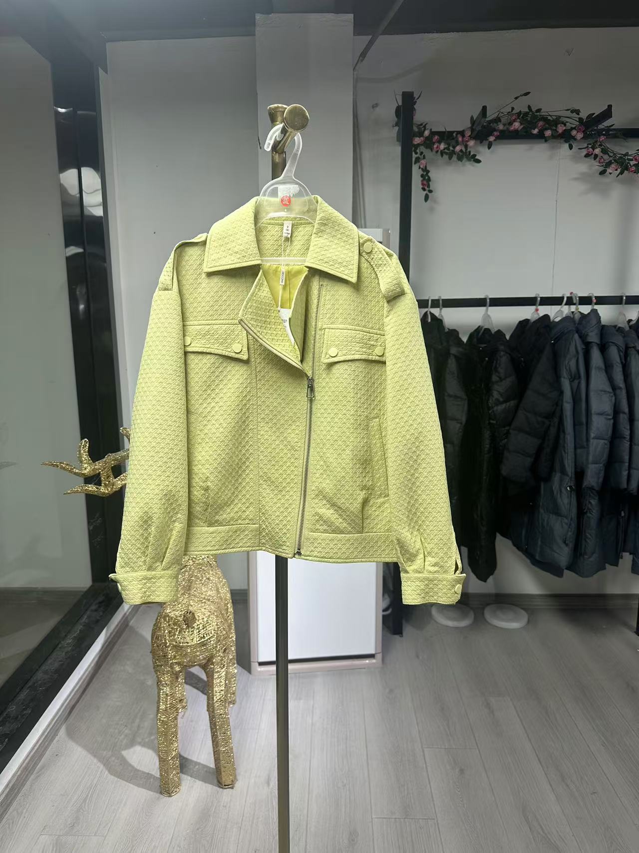 【JX0812绿色外套】2024新款绿色外套气质减龄款