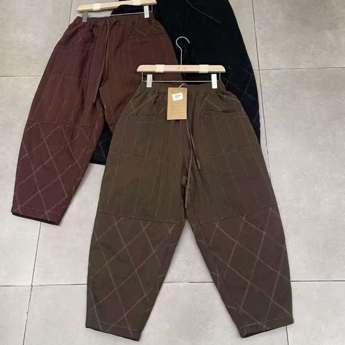 秋冬百搭时尚复古加绒女士棉裤