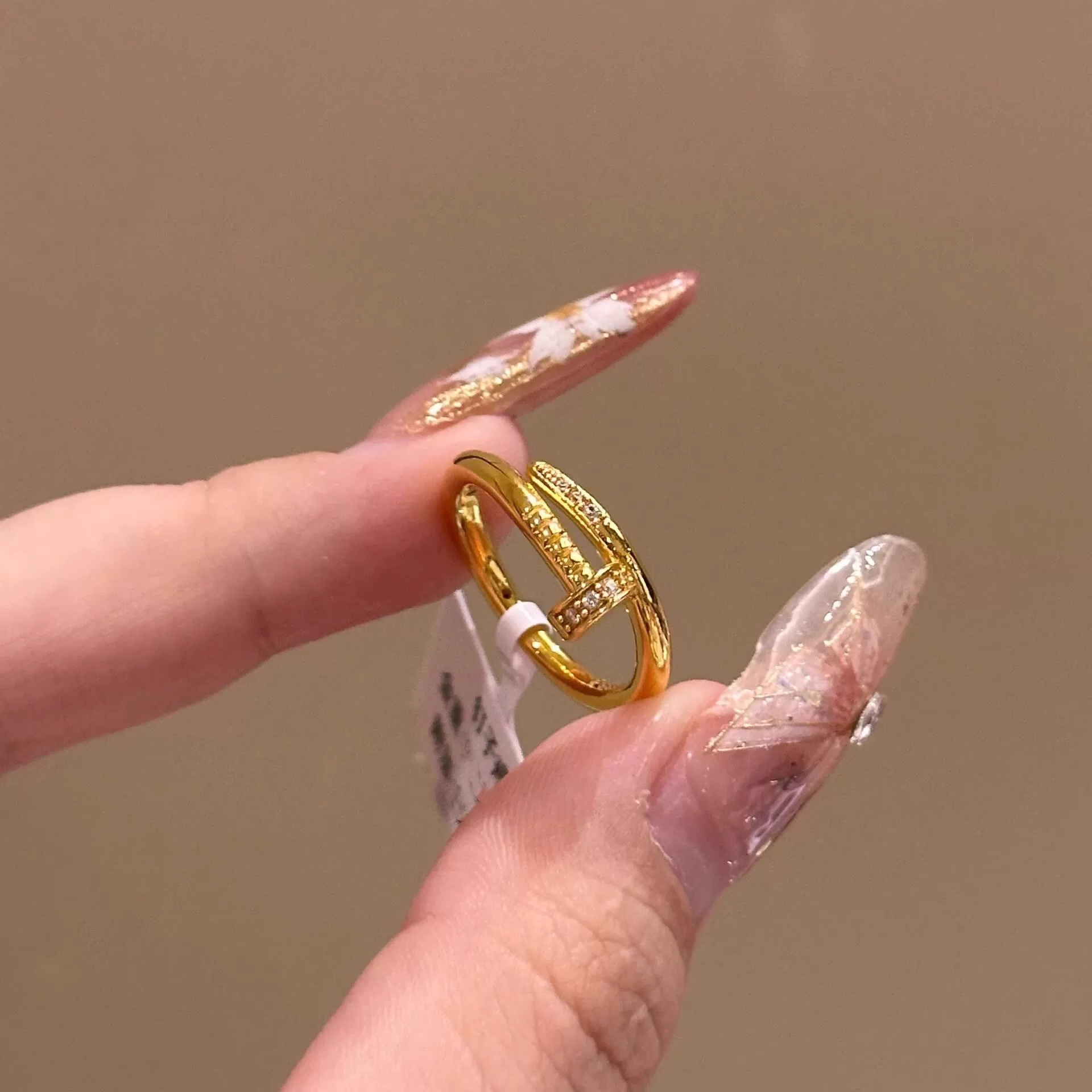 足金999 5G钉子戒指（F200）