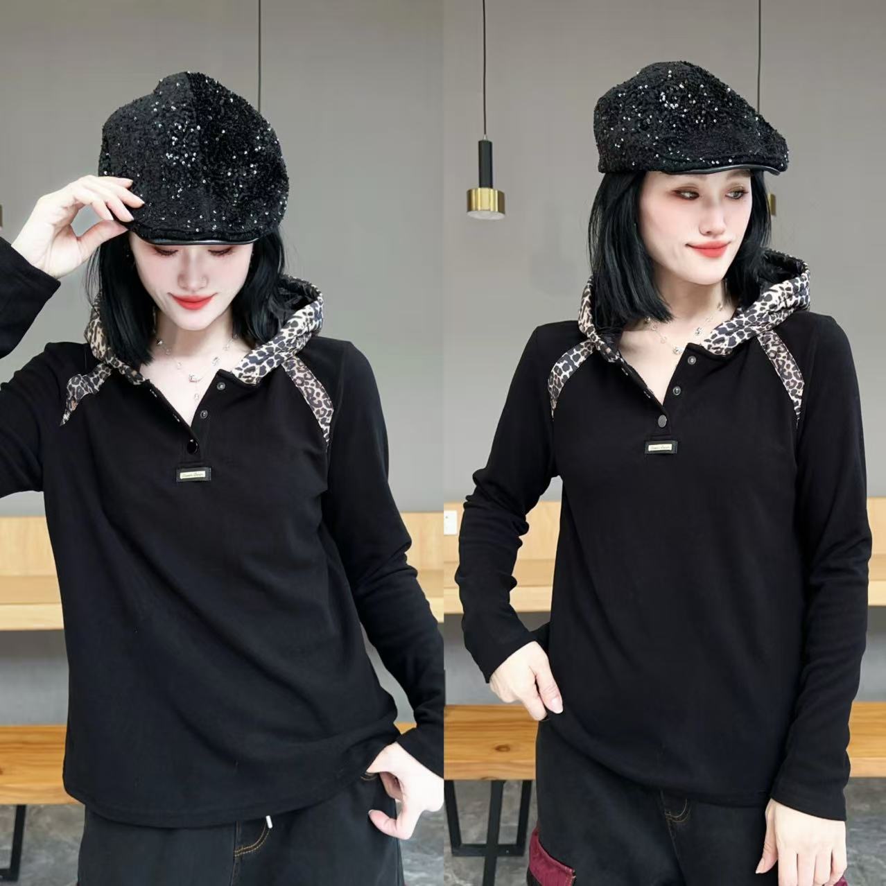 【YJ·原创】2025冬季新款宽松百搭显瘦高弹加厚加绒卫衣女 YY3610