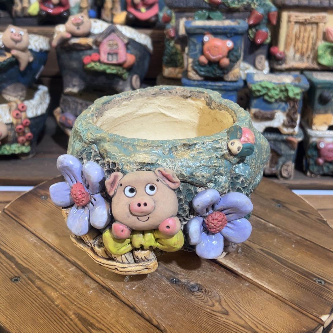 红陶嘻哈多肉花盆