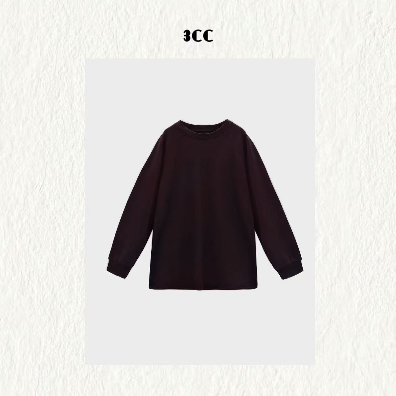 3CC【卫衣日日穿】经典百搭插肩袖卫衣T男女同穿舒适感长袖89158