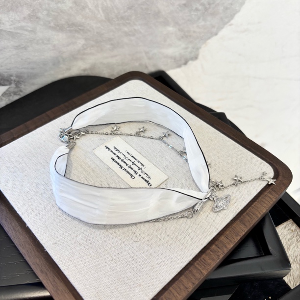 铜合金布艺项链 多个星星星球项链XL2614