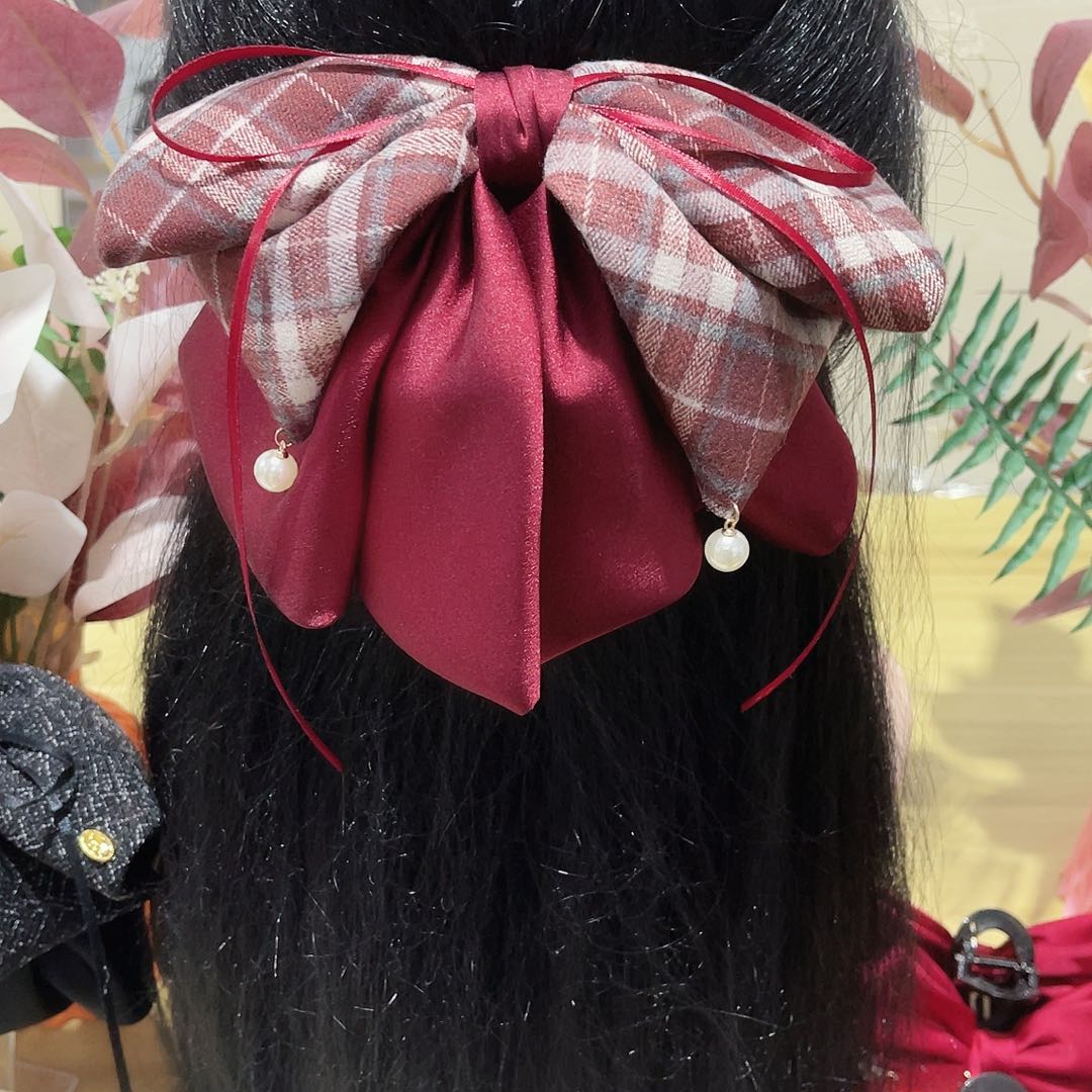 皮质铁合金蝴蝶结发夹