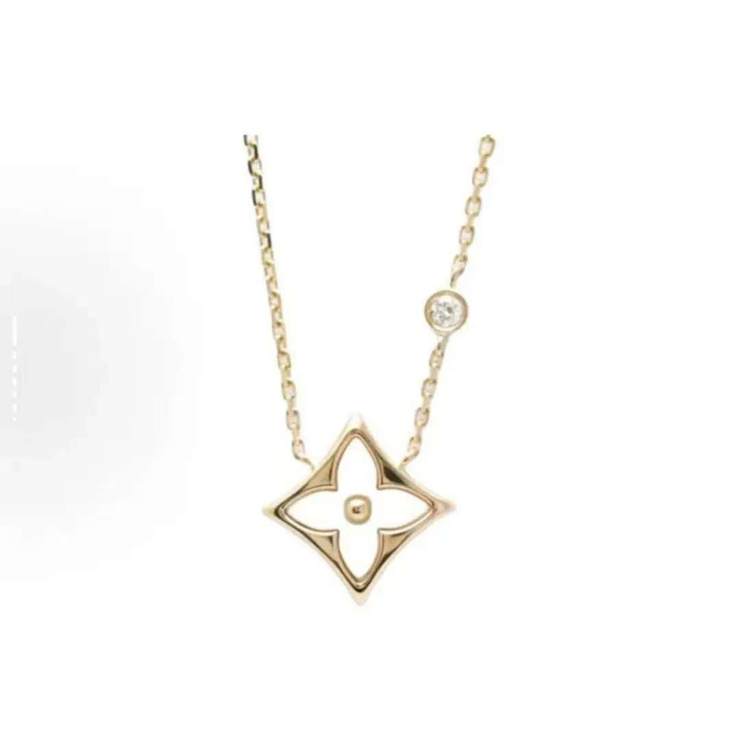 （全新未使用） 贝母玫瑰金色链子时尚奢品项链