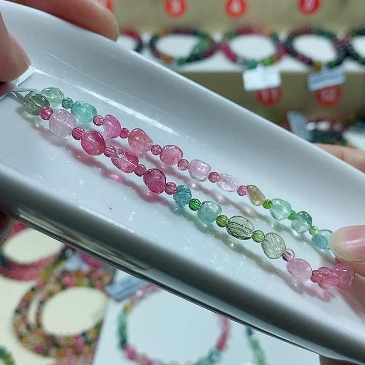 碧玺手链未镶嵌多样性发一条