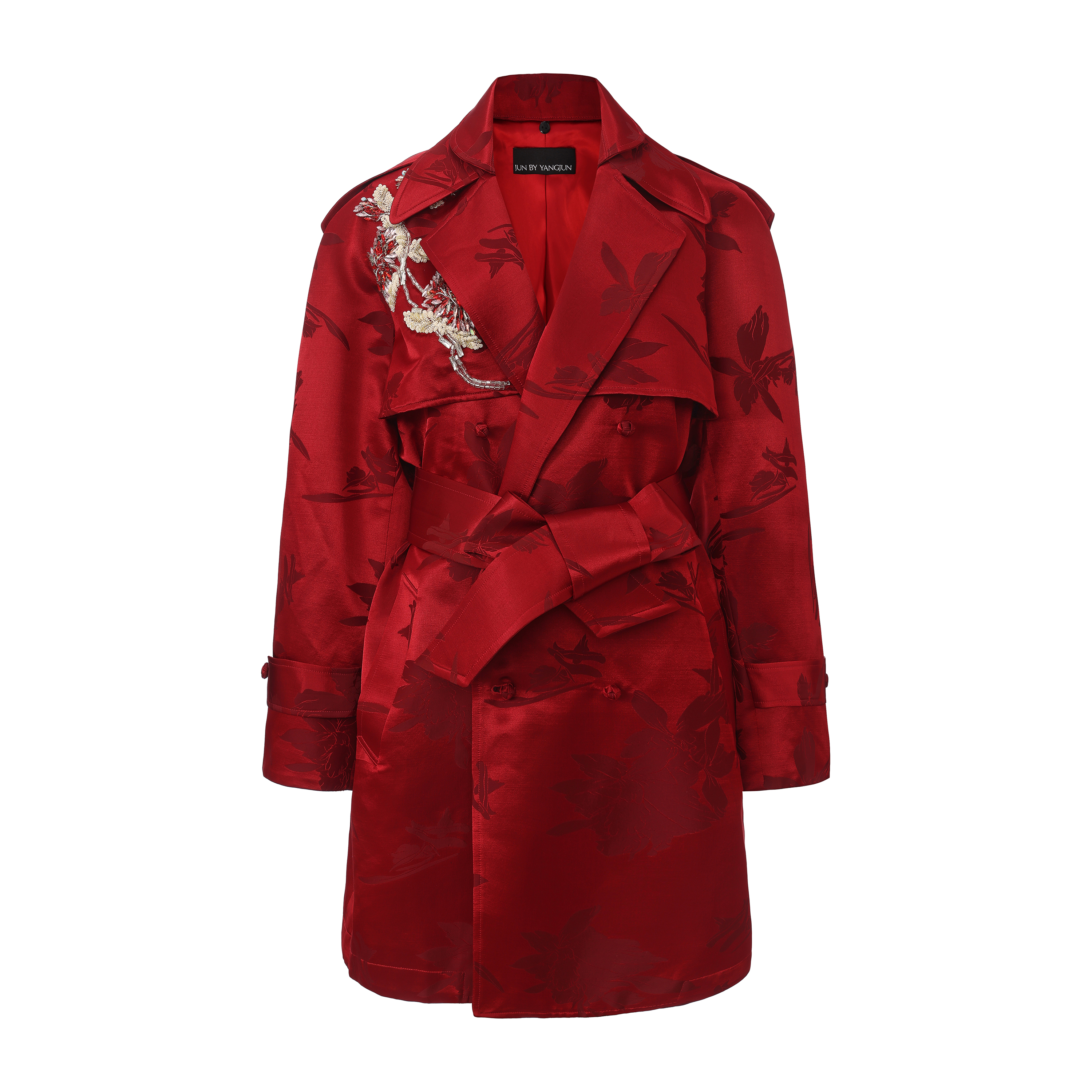 JUNYANG杨君  春茂满庭中式廓形风衣