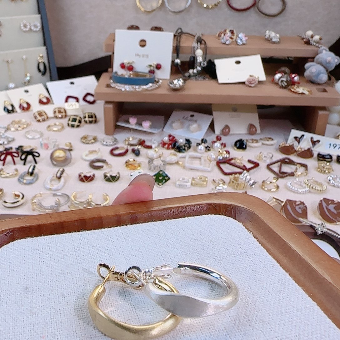 仿珍珠铜合金925银耳圈