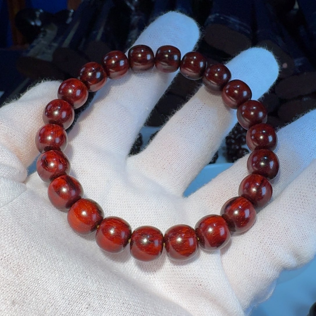 小叶紫檀手串/手链开***?高精尖极限弧高油密三味线琴料