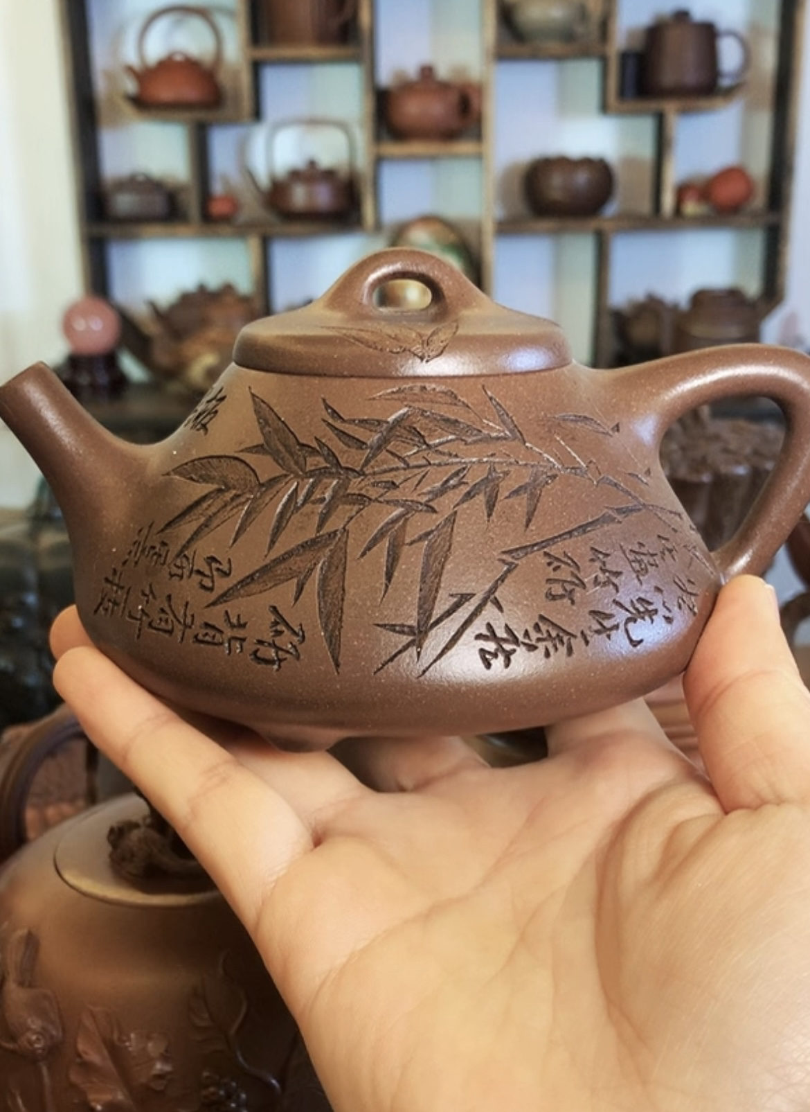 特：老壶古铜老紫泥子冶石瓢壶容量280毫升纯手工制作