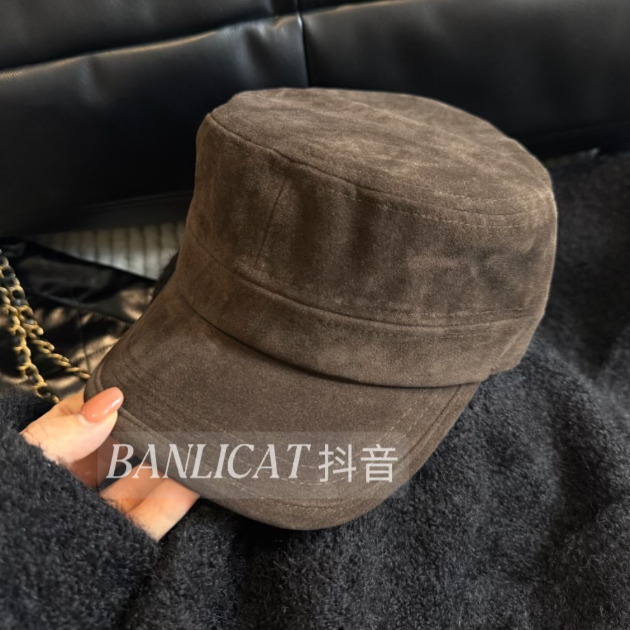 2025秋冬复古马术帽子 复麂皮绒显脸小贝雷帽子男女报童帽可调节