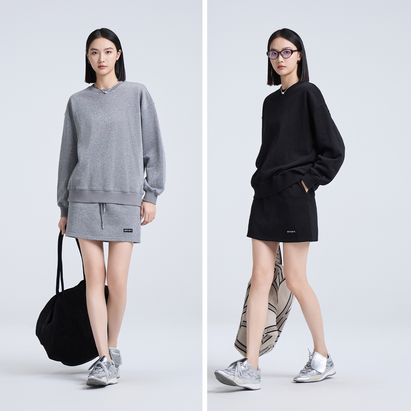 2025秋季休闲时尚通勤气质半身裙复古宽松慵懒长袖女士纯色7A670