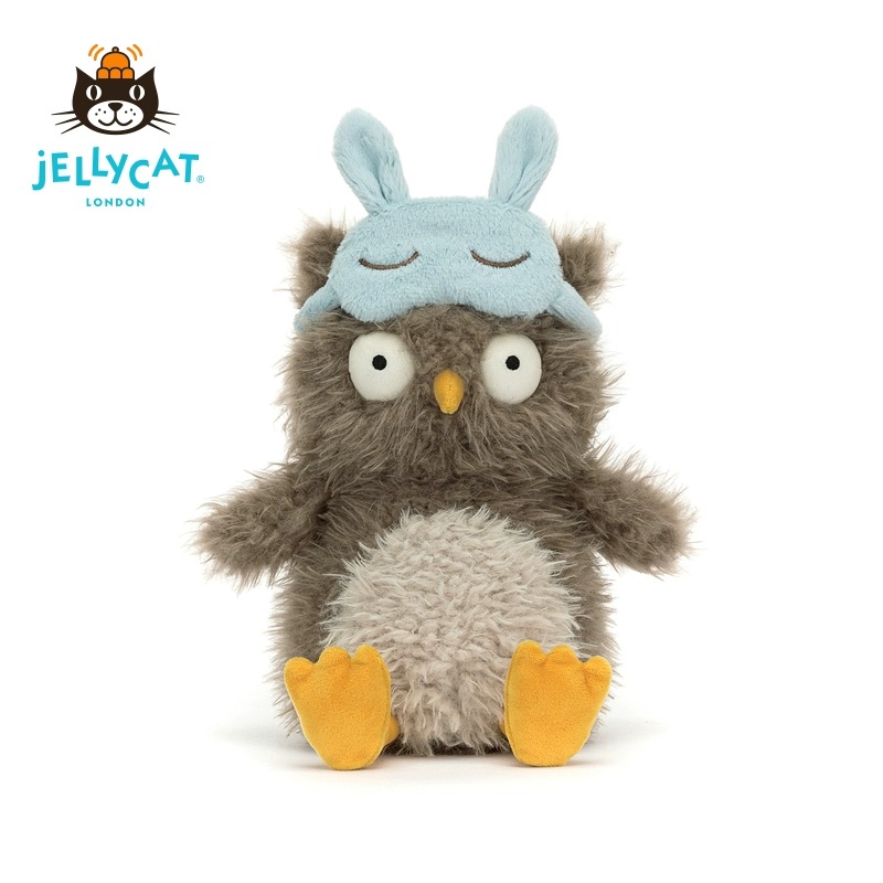 英国Jellycat新款奥黛丽眼罩猫头鹰柔软毛绒玩具安抚玩偶公仔礼物