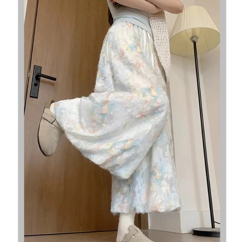 【早拍早发+运补8米】2025新款甜美莫奈花园碎花蓬蓬裙花苞裙裤