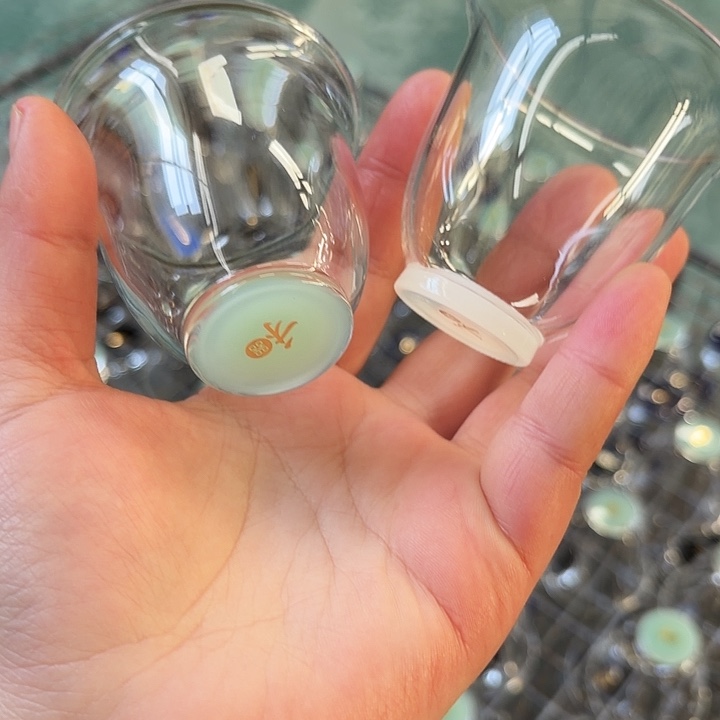 手工艺品玻璃玻璃茶器韵杯白➕绿